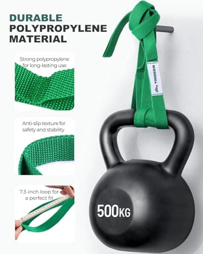 Trideer Stretching Strap with Loops & Leg Lifter, Non-Elastic PT-Style Physical Therapy Strap for Knee Replacement Rehab, Hamstring, Calf & Back Stretcher Mobility, Hip, Shoulder & Yoga 5