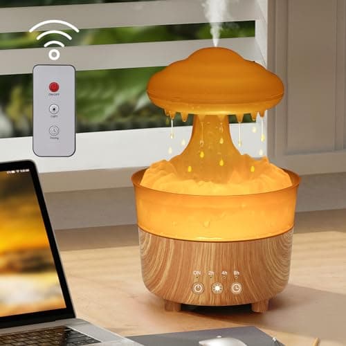 Cloud Humidifier Rain Drop Diffuser for Bedroom Home, 230ML Large Capacity Essential Oil Diffusers for Home, 7 Colors Cool Mist Humidifiers for Sleeping Relaxing for Bedroom Office Yoga Spa