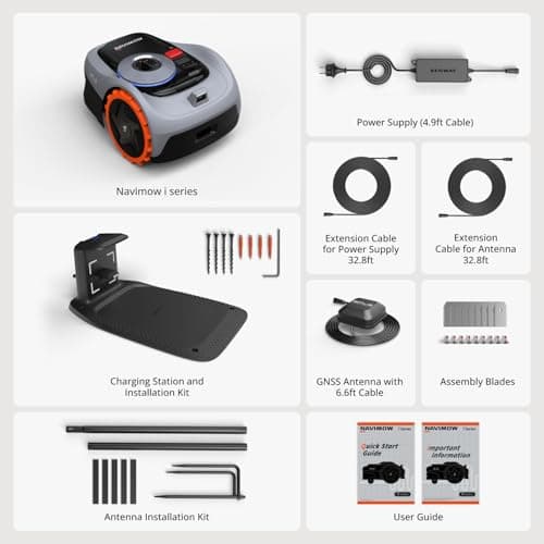 Segway Navimow i105N Robot Lawn Mower Perimeter Wire Free 1/8 Acre RTK+Vision Robotic Lawnmower, AI-Assisted Mapping, Virtual Boundary, APP Control, 58dB(A) Quiet, Multi-Zone Management 7