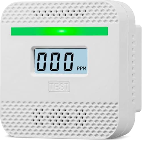 Carbon Monoxide Detector,Portable CO Alarm CO Gas Monitor Alarm with LCD Digital Display Sound Light Warning,Battery Powered High Accuracy CO Alarm Detectors for Travel Home Office Kitchen Car Hotel