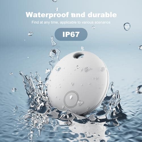 Bluetooth Key Finder Luggage Tracker Anti-Lost Tag Item Locator for Keys, Wallet, Luggage, Works with Apple Find My (iOS only), Waterproof, Replaceable Battery,Without Monthly fees,1 Pack White 8