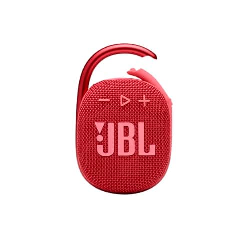 JBL Clip 4 - Portable Mini Bluetooth Speaker, big audio and punchy bass, integrated carabiner, IP67 waterproof and dustproof, 10 hours of playtime, speaker for home, outdoor and travel (Red)