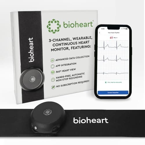 Biotricity Bioheart | 24/7 Continuous Heart Monitor | No Prescription Needed | Smart Wearable | Chest Strap | One Month Subscription Included (Small)