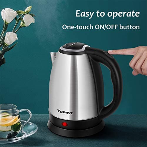 TOPWIT Electric Kettle, 2.0L Hot Water Kettle Electric, BPA-Free Stainless Steel Tea Kettle, Electric Kettles for Boiling Water with Fast Boil, Auto Shut-Off & Boil Dry Protection, Silver 5