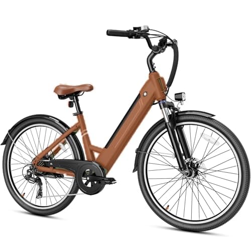 Jasion Electric Bike for Adults, 26" Electric Mountain Bike with Brushless Motor, Electric Bicycles, Removable Battery, Ebike for Adults Front Suspension