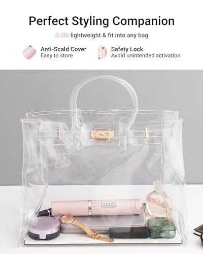 XCOOL Cordless Hair Straightener and Curler 2 in 1, Mini Curling Iron Straightener Combo with 5000mAh Battery, Portable Ceramic Flat Iron for Travel, USB-C Rechargeable, 15s Fast Heating, Pink 2