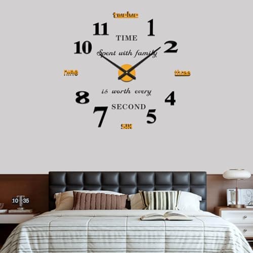 VANGOLD Giant Wall Clock for Living Room Decor, Decorative Wall Clocks Battery Operated (Gold Wall Decor) 7