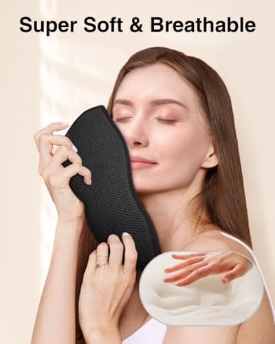 MABAO Sleep Mask for Side Sleeper, Eye Mask for Sleeping Women Men, 3D Contoured Cup No Eye Pressure 100% Light Blocking Sleeping Mask with Adjustable Strap Night Blindfold Flight, Travel, Nap, Black 5