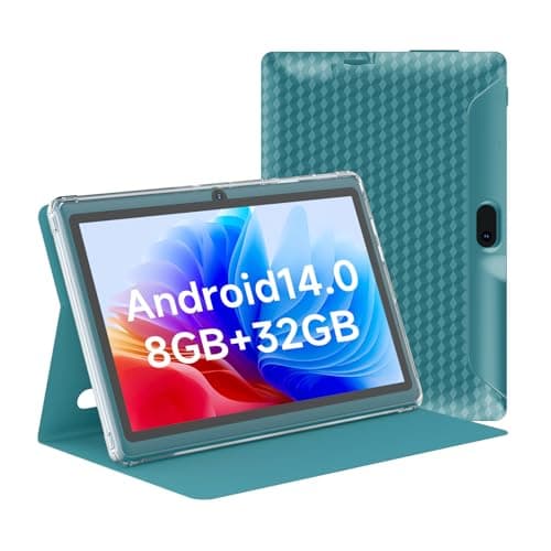 HOTTABLET Tablet 7Inch Android 14.0 with Protective Case, 8GB(3+5GB Expand) RAM+ 32GB ROM, IPS Screen, Dual Camera, Bluetooth 5.0 WiFi Tab (Navy)