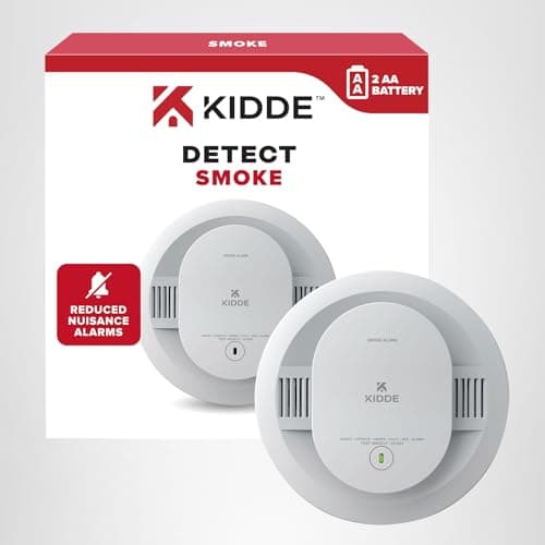 Kidde Smoke Detector, AA Battery Powered LED Status Lights, 85 dB Alarm, 5-inches 12