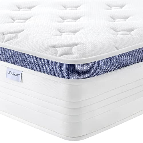 Dourxi 12 Inch Queen Size Mattress, Medium Plush Queen Hybrid Mattress with Gel Memory Foam for Better Sleep, Individually Pocketed Springs for Motion Isolation and Pressure Relief, 100-Night Trial