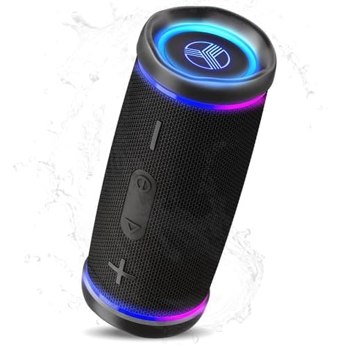 TREBLAB HD77 – Waterproof Bluetooth Speaker, 25W Loud 360° Sound, Deep Bass, IPX7, TWS Pairing, RGB Lights, 20H Battery, Portable Wireless Speaker for Outdoor, Beach, Camping, Party, Travel