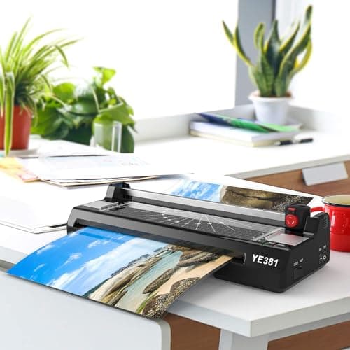 Laminator Machine for A3/A4/A6, YE381 13inch Thermal & Cold Laminating Machine for Home Office School Teacher Use with 50 Pouches, Paper Trimmer and Corner Rounder 7