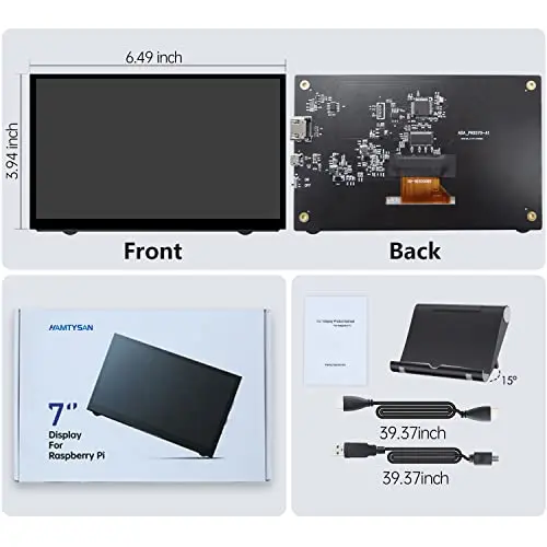 HAMTYSAN Raspberry Pi Screen, 7 Inch Portable Monitor External Display 800x480 IPS Screen Small HDMI Monitor for Raspberry Pi 400/4/3/2/Zero/B/B+ Jetson Nano Win11/10/8/7 (Non-Touch) 8