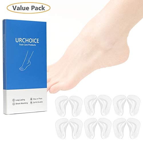 6 Pairs Gel Arch Support Cushions for Men & Women, Shoe Insoles for Flat Feet, Reusable Arch Inserts for Plantar Fasciitis, Adhesive Arch Pad for Relieve Pressure and Feet Pain 7