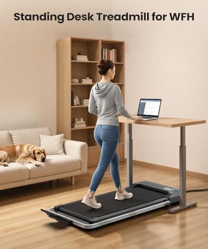 WELLFIT Walking Pad Treadmill with 10% Incline and Handle Bar, 3.0HP 320LBS Weight Capacity 2-in-1 Foldable Treadmill for Home Office, Smart App Voice Control Quiet Under Desk Walking Pad, No Assembly 3