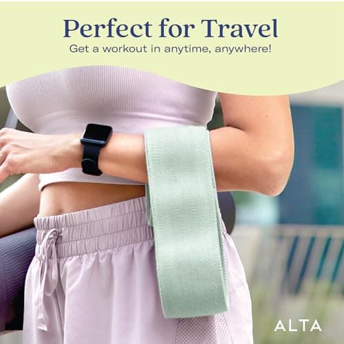 ALTA Booty Bands for Women - Premium Non-Slip Fabric Resistance Bands for Working Out - Cloth Resistance for Legs, Fabric Exercise Leg Straps for Working Out Women, Looped Hip Loop Set 6