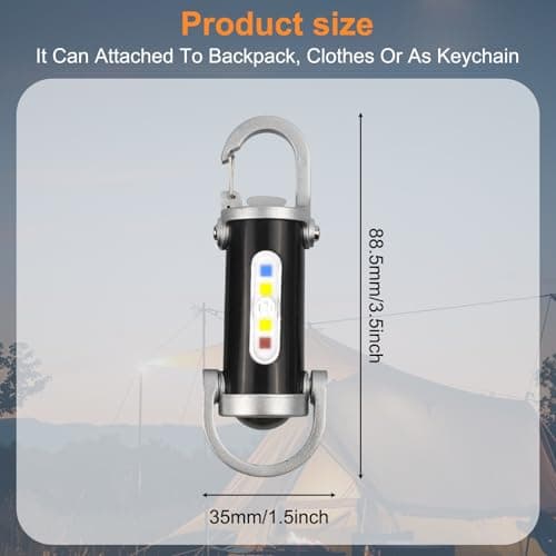 2 Pack Power Bank Keychain Flashlight, Rechargeable Keychain Flashlights, 1200LM EDC Tool With Red/Blue Strobe, USB-C Charging, IPX7 Waterproof, Portable Flashlight For Emergencies 5