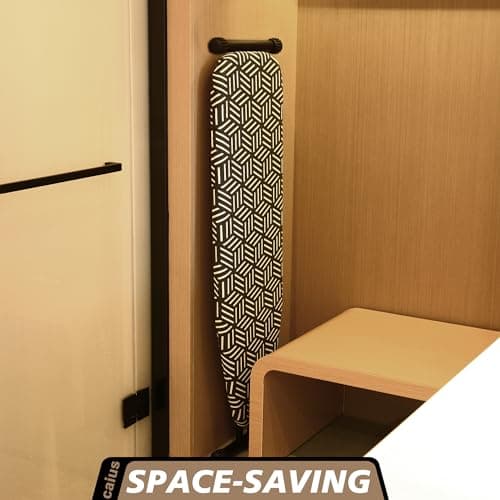 caius Ironing Board, Compact and Space Saver Full Size Ironing Board, Extra Wide Ironing Area with Extra Thick Heavy Duty Padded Cover, Stable Structure, Easy to Fold 6