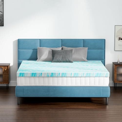 Sweetcrispy Mattress Topper King, 3 Inch Thick Memory Foam Gel Infused Cooling Toppers Pad for King Size Bed, Sleeper Sofa, RV, Camper, CertiPUR US Certified, Ventilated and Breathable 7