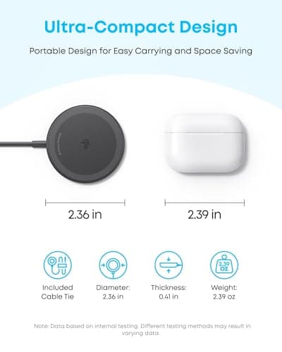 Anker Zolo Magnetic Wireless Charger, 2-Pack Qi2 Certified 15W MagSafe-Compatible Wireless Charging Pad, for iPhone 17/16/15/14/13 Series, AirPods, and More (Not for Pixel, Adapter Not Included) 5