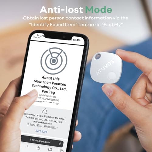 ATUVOS Air Tracker Tags-4 Pack, Bluetooth Luggage Tracker Works with Apple Find My APP (iOS Only, Not for Android), Keys Finder and Item Locator for Luggage, Backpack, Suitcases, Replaceable Battery 5