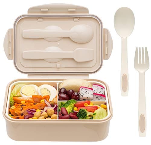 LOVINA Bento Box for Adults and Kids - 1400ML Portable, Lightweight, Easy to Carry Meal Holder with Spoon & Fork, Durable, Leak-Proof, BPA-Free and Food-Safe Materials