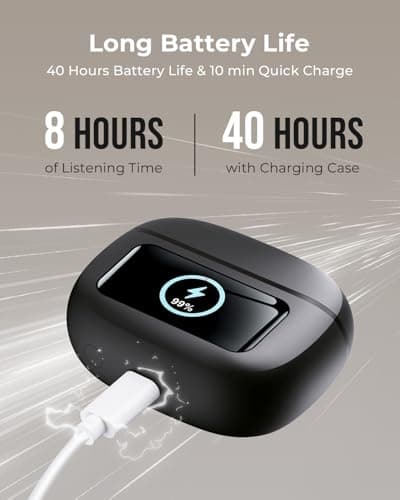 Wireless Earbuds, Ear Buds Active Noise Cancelling with Charging Case, 6.0 Bluetooth Earbuds with AI Clear Calls, 40H Playtime for Sports & Working, Stereo Sound Headphones for iPhone/Android/iPad 7
