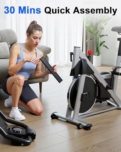 Superun Exercise Bike, Stationary Bikes for Home Gym with 32-Level Magnetic Resistance, 300LBS Capacity Indoor Cycling Bike with Comfortable Seat, LED Display 6