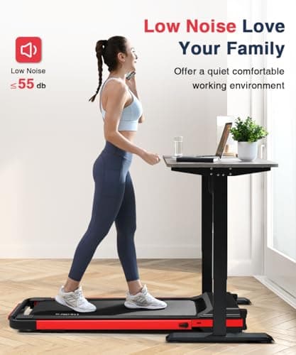 REDLIRO 2-in-1 Folding Treadmill - Under Desk Treadmill Compact Fold Up Walking Pad, Portable for Small Space with Remote Control, LED Display for Home & Office Use 7