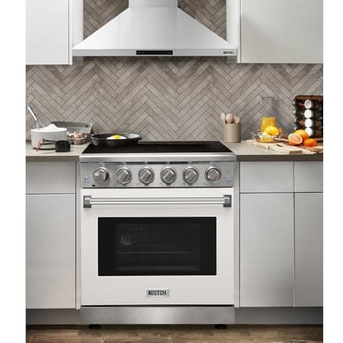 KOSTCH 30 inch Professional Electric Range with 5 Heating Elements Cooktop, 4.55 Cu. Ft. Convection Oven Capacity, Smooth Glass Top, in Stainless Steel, KOS-30RE06H (White) 7