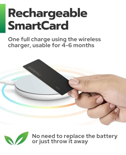 eirix Wallet Tracker Card (iOS Only), Slim Smart GPS Tracker Works with Apple Find My, Rechargeable Wallet Tracker and Item Locator for Luggage, Purse, Card Bag (Black, 1 Pack) 6