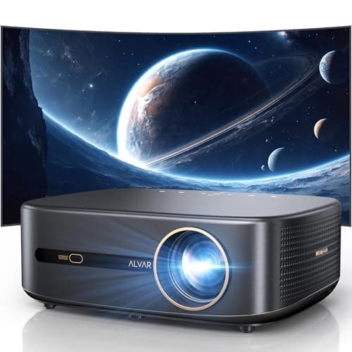 [1200 ANSI & Audio by dbx-tv] Alvar Projector with WiFi 6 and Bluetooth, 30W Speakers, Built in NetfIix App & DoIby Audio Outdoor Proyector, Auto Focus & Keystone Native 1080P Smart Projector, Black