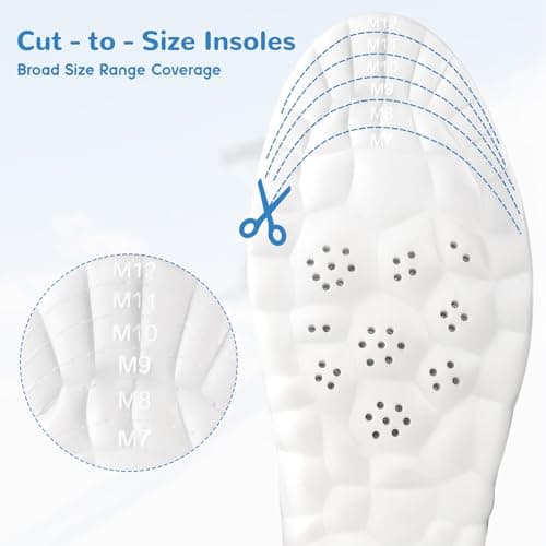 StepTastic Insoles Men, 4D Cloud Insoles for Women Men, Arch Support and Shock Absorbing for Fatigue Relief, Pressure Distribution, Trim to Fit Inserts for Walking, Hiking (Gray, M 7-12, 1 Pair) 5