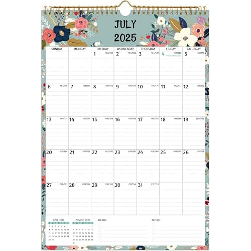 Wall Calendar 2025-2026 – Jul.2025 - Dec.2026, Calendar 2025-2026 Wall, 18 Monthly Calendar, 12 x 17 In, 2026 Calendar with Large Blocks, Thick Paper, Holidays, To-do ＆ Notes, Great for Organizing