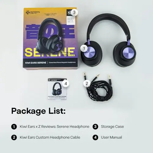 Linsoul Kiwi Ears x Z Reviews: Serene Planar Magnetic Driver Over-Ear Gaming Headphones, Fully Closed-Back, Passive Noise Cancelling, with Detachable Cable for DJ, Gamer, Musician 9