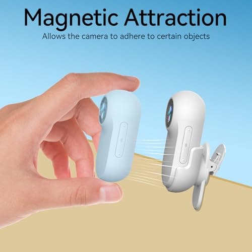 Mini Action Camera 1080P with 32GB Card Sports Camera Pocket Wearable Body Camera Helmet Camera vlogging Camera Multi-Function Accessory Mini Body Camera Pocket Camera (White) 7