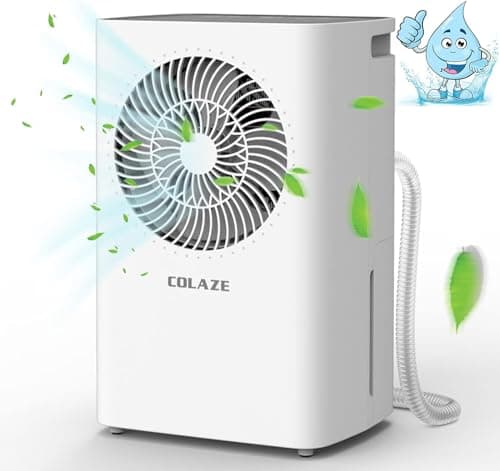 COLAZE 2500 Sq. Ft 30 Pint Dehumidifier, Dehumidifiers for Basement with Drain Hose, Home Dehumidifiers for Large Room with Auto Manual Drain, 24H Timer, 0.58 Gal Bucket, Auto Defrost (12L White)