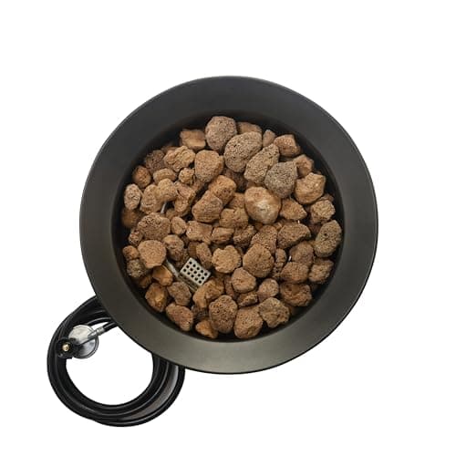 Amazon Basics Portable Propane Fire Pit, 19 inch Round Gas for Patio, 55,000 BTU, Carry Strap, Heat, Warmth and Ambience 8