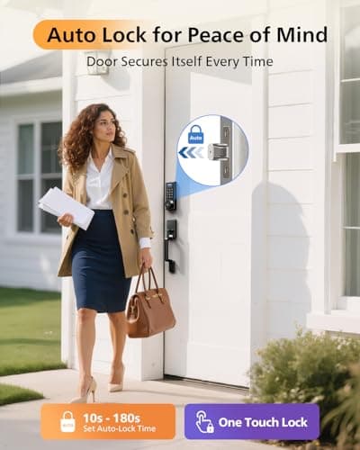 Philips WiFi Smart Lock with Front Door Handle Set, Built-in WiFi, APP Remote & Voice Control, Fingerprint Keyless Entry Door Lock, Keypad Deadbolt Smart Locks for Front Door, Auto-Lock, Matte Black 7