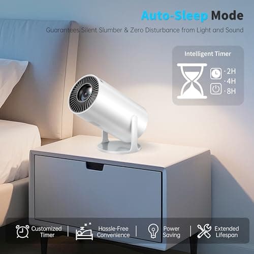 Mini Projector Portable Proyector 4K Support, Full HD 1080P Small Projector with 270° Rotatable Stand, Movie Projector Compatible with TV Stick/Smartphone/HDMI/USB for Bedroom/ Outdoor Camping 5