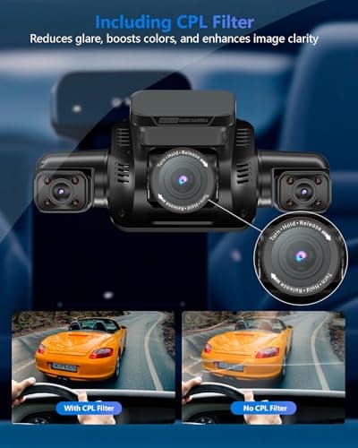 AI Dash Cam Front Rear Inside with Driver Monitor System, 360° Car Camera 4K, 4 Channel Camera for Cars Built-in WiFi GPS, Dashcam Free 128GB SD Card, Night Vision, 24H Parking Mode, Upgrade DMS V8Pro 10
