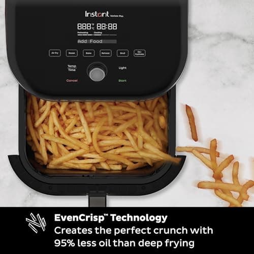 Instant Pot Vortex Plus 6QT Air Fryer with Odor Erase Technology,6-in-1 Functions that Crisps,Roasts, Broils,Dehydrates, Bakes & Reheats, 100+In-App Recipes, from the Makers of Instant Pot,1700W,Black 8