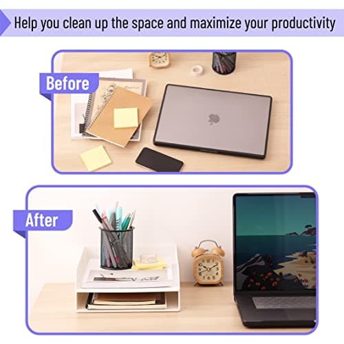 Mr. Pen- Letter Tray Desk Organizer, Plastic, 2 Pack, White File Organizer for Desk, Paper Organizer for Desk, Paper Holder for Desk, White Desk Organizer, Paper Tray Organizer, Office Desk Organizers 7
