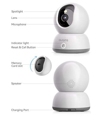 blurams Pet Camera 2K, Cameras for Home Security with One-Touch Call, Dog Camera w/Color Night Vision, Motion Tracking, Cloud & SD Card Storage (2.4GHz Wi-Fi) 8