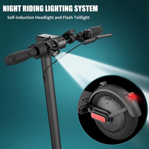 Caroma Electric Scooter 500W, Portable Folding Electric Scooter for Adults with Detachable Seat, 9" Solid Tires, Fast Commuting E Scooter w/Braking System & Shock Absorption,Black 7