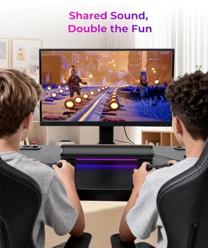 Auphyra Computer Speakers for Desktop PC, Gaming PC Sound Bar, Plug and Play - USB Power with 3.5mm Audio, RGB Gradient Lighting, One-knob Control, for Computers/Laptops/Monitors 6
