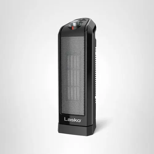 Lasko Oscillating Ceramic Tower Space Heater for Home with Overheat Protection, Adjustable Thermostat, and 2 Speeds, 15.7 Inches, Black, 1500W, CT16450 11