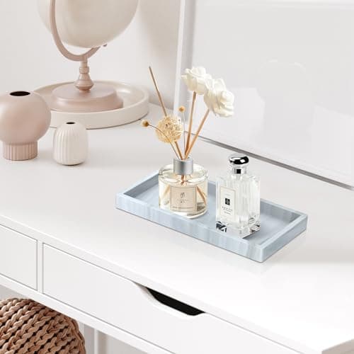 Bathroom Vanity Tray,Thick Original Silicone Soap Dispenser Tray,EGWON Shatterproof Toilet Tank Tray Vanity Tray for Dresser Tops,Bathroom for Perfume,Soap Bottle 6