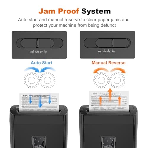 Bonsaii Paper Shredder, 10-Sheet Home Office Shredders, Micro Cut Home Use Paper Shredder with 5.5 Gallons/P-4 High Security/5 Minutes/Shred Card,Staple,Clips (C275-B) 5